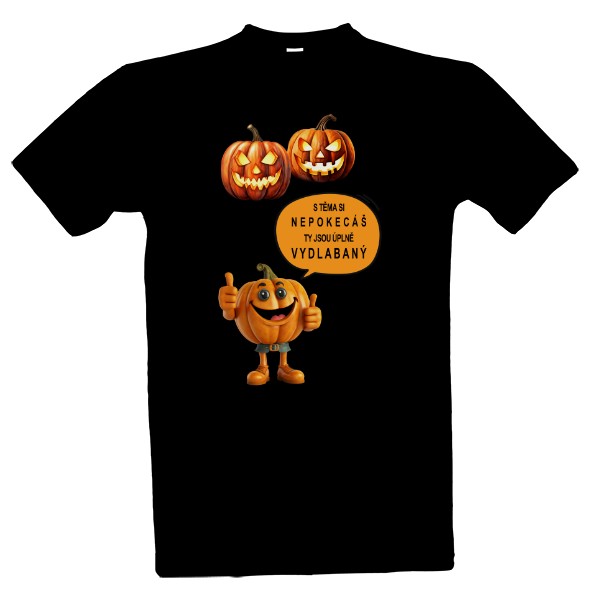 Tričko s potiskem Vydlabané dýně - Halloween